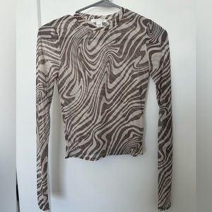 FULL TILT Swirl Womens Brown Mesh Tee in Small